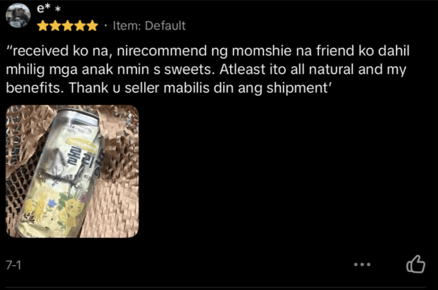 Customer marketplace review of Lollibongs