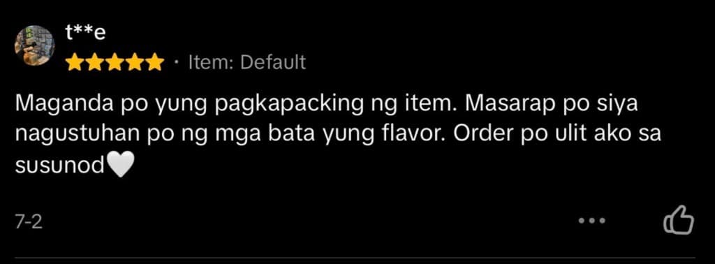Customer marketplace review of Lollibongs